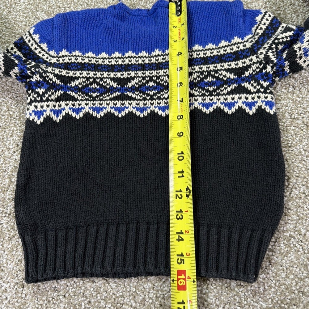 Polo Ralph Lauren Kids Fair Isle Black Sweater Size 5 100% Cotton Vintage - Picture 6 of 6